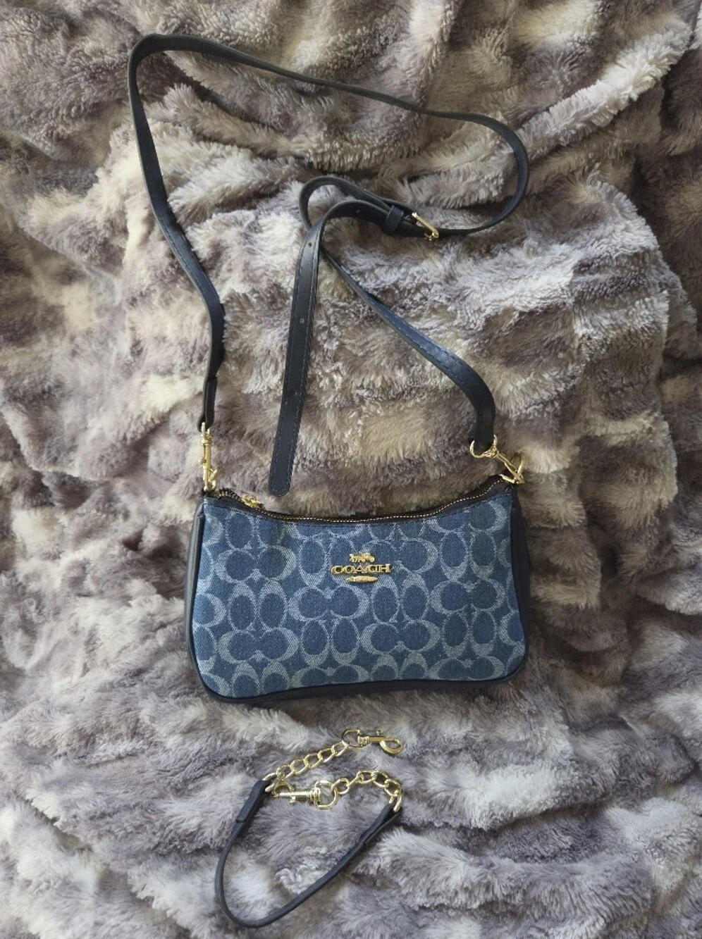 Coach Denim Crossbody Bag in Blue